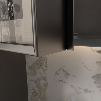 جودة  2.4m Matte Black Aluminum Furniture Profile For Wardrobe Cabinet Door Glass مصنع