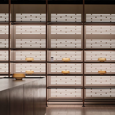 جودة  Anodized Aluminium Home Furniture Modular Bookcase Wall System With Led Lights مصنع